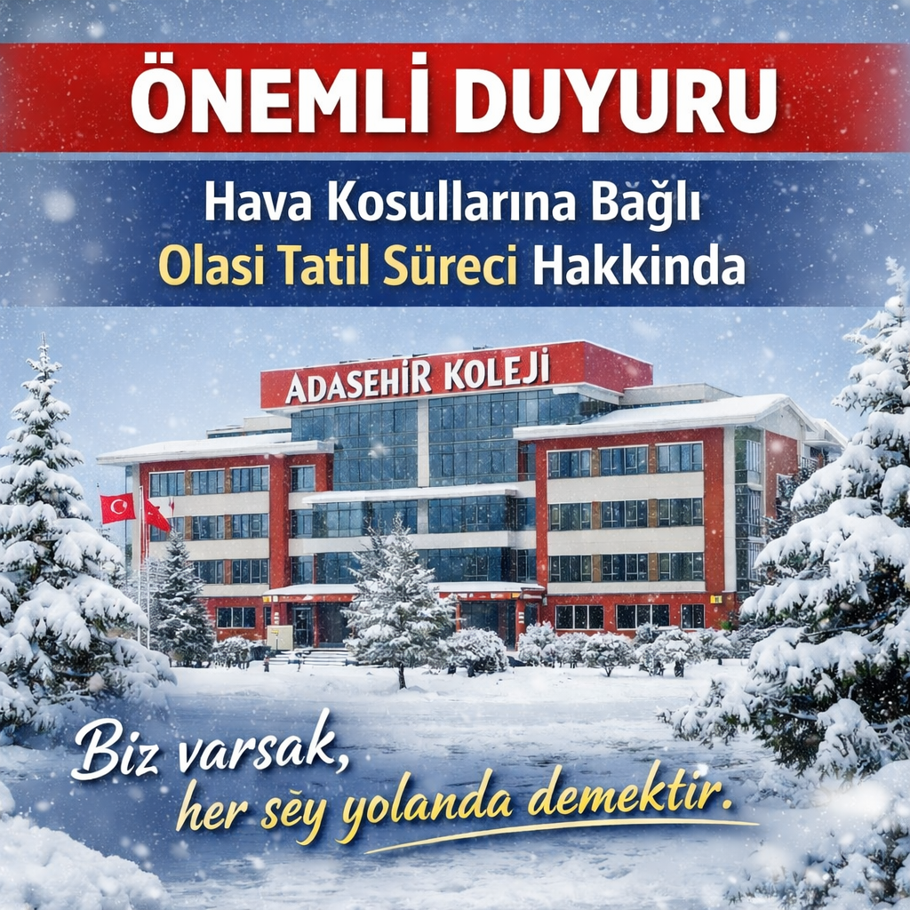 Değerli Velilerimiz, Adaşehir Koleji olarak eğitim-öğretim süreçlerimizi, hiçbir koşulda aksama yaşanmayacak şekilde planlayan; öngörülü, tedbirli ve güçlü bir eğitim anlayışıyla hareket etmekteyiz. Bu kapsamda, 1. dönem müfredat kazanımlarımız eksiksiz biçimde [&hellip;]